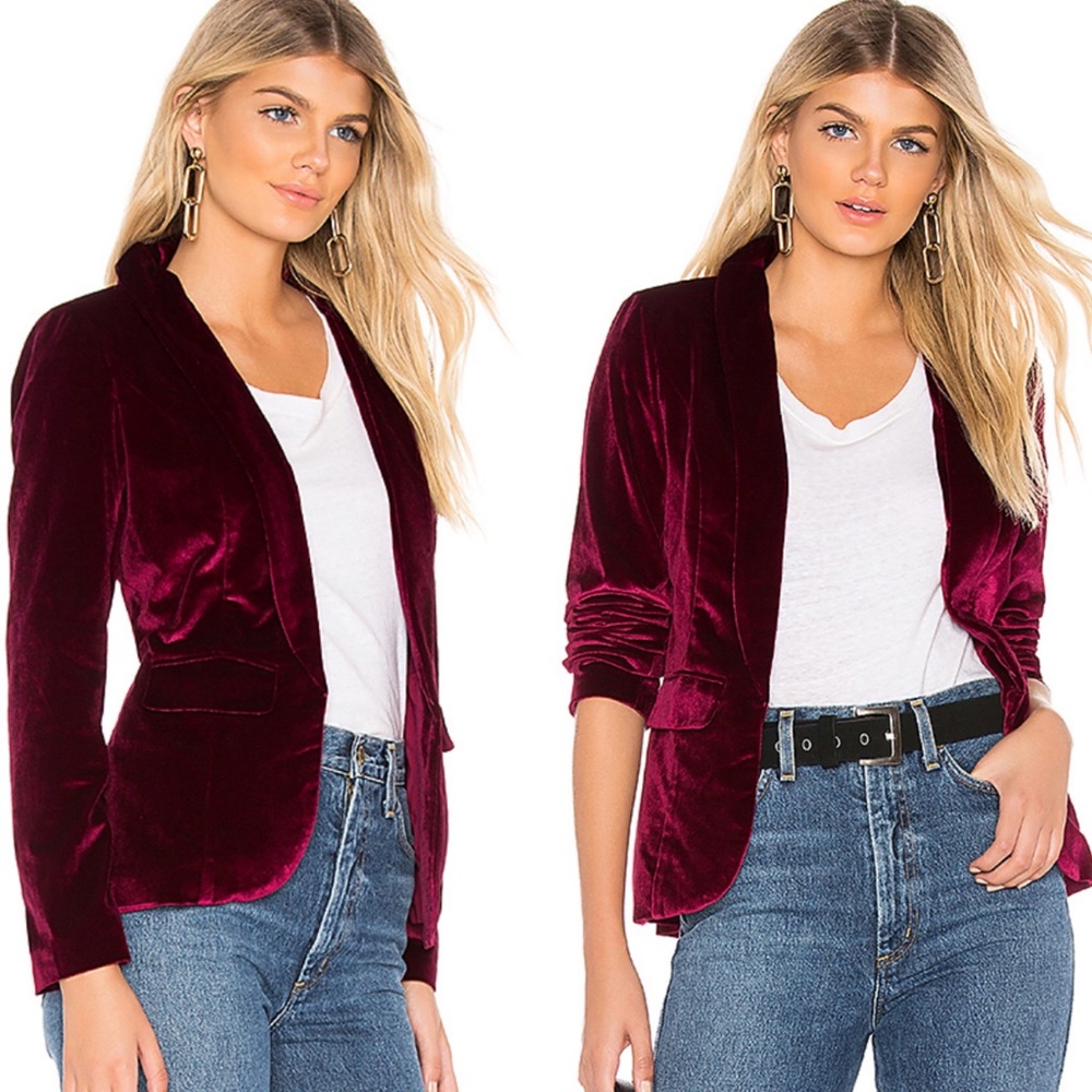 REVOLVE Red Velvet Blazer